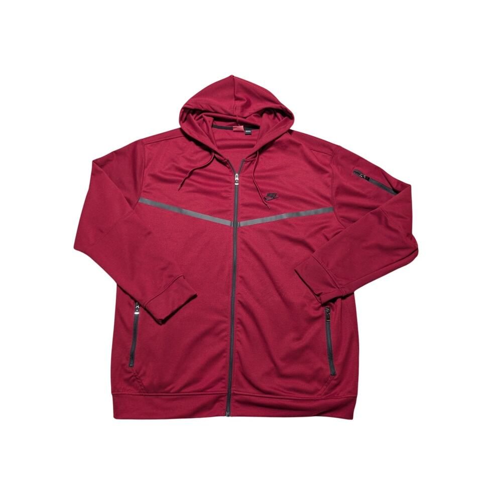 Nike Tech Fleece Men’s Red Full Zip Hooded Track Jacket Windrunner Hoodie 4XL